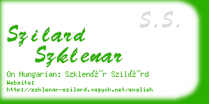 szilard szklenar business card